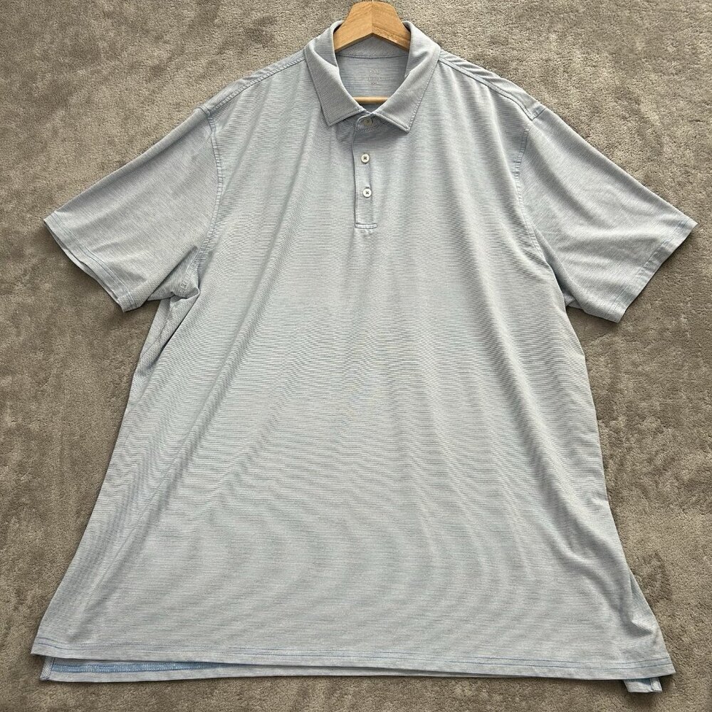 Southern Tide Shirt Mens XXL Driver Performance Polo Short Sleeve Blue Golf